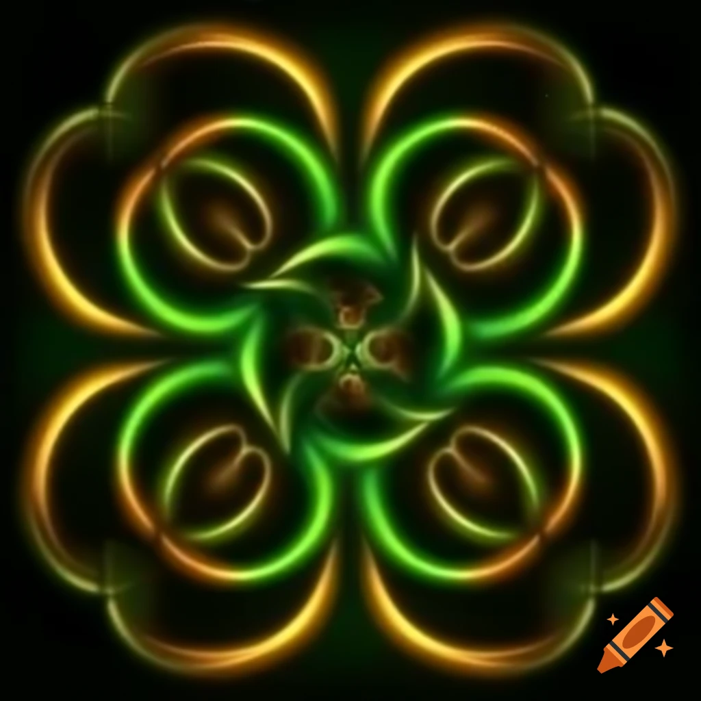 Psychedelic symmetrical Celtic knot design