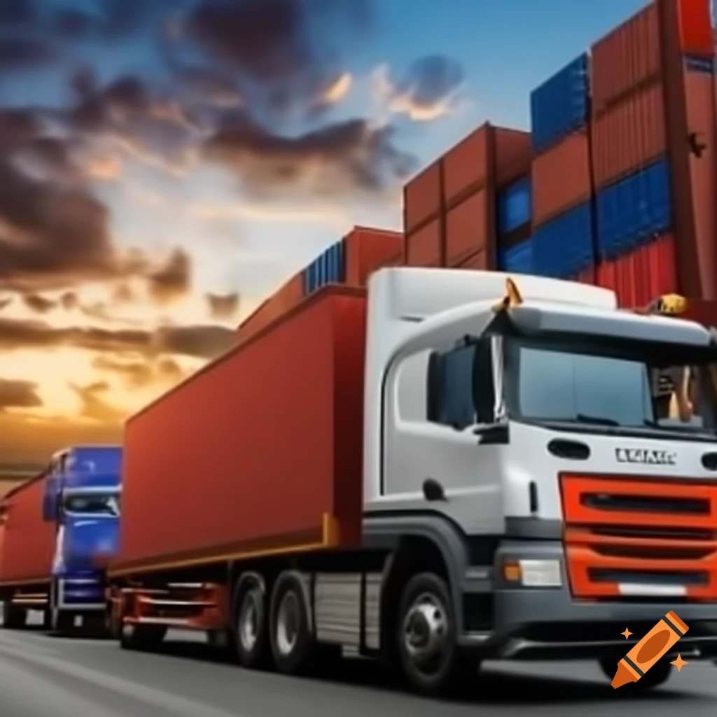 Logistics concept with transportation and supply chain elements