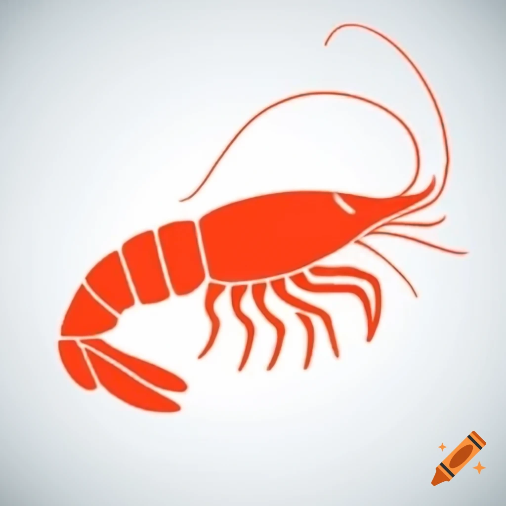 Simple shrimp silhouette on white background for vector usage