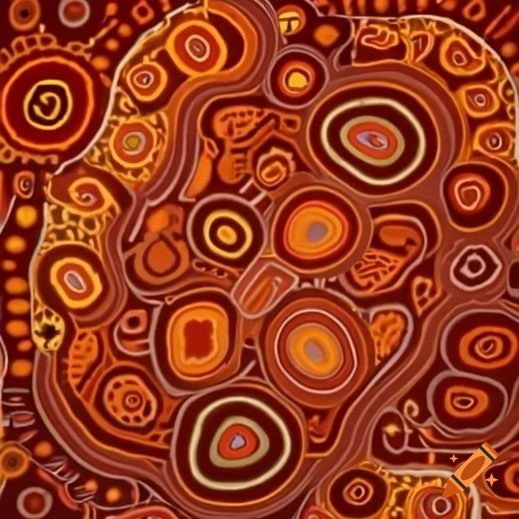 Aboriginal dot art depicting outback river