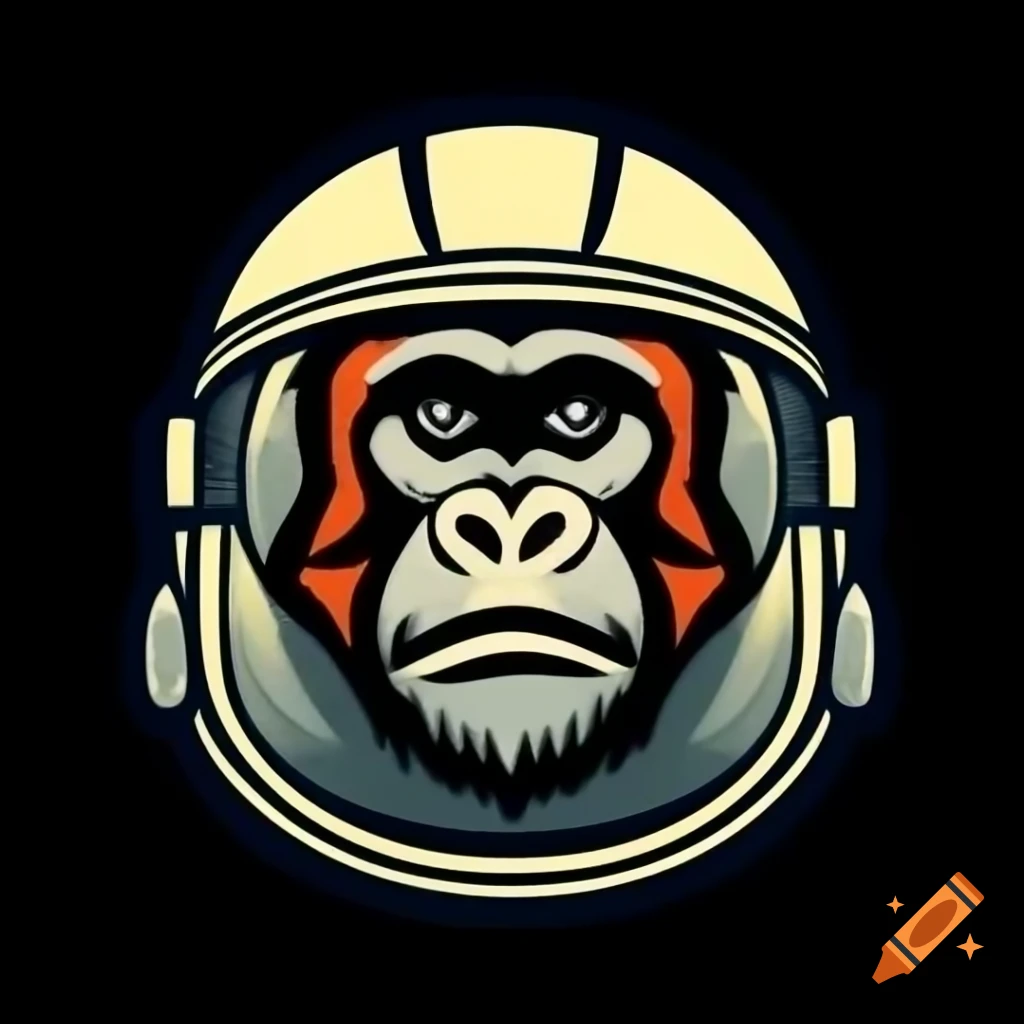 Baboon in space helmet illustrated in Andy Warhol style