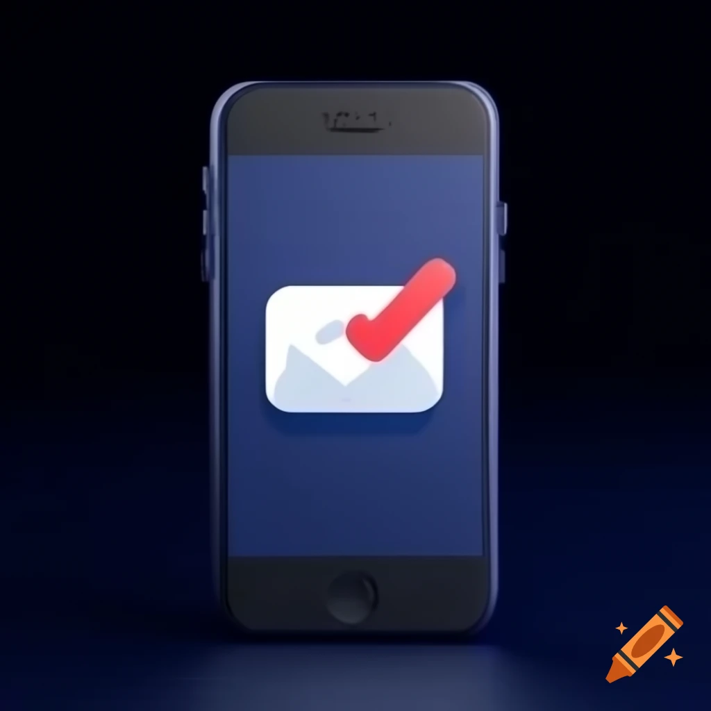 Phone displaying message logo with notifications in the middle
