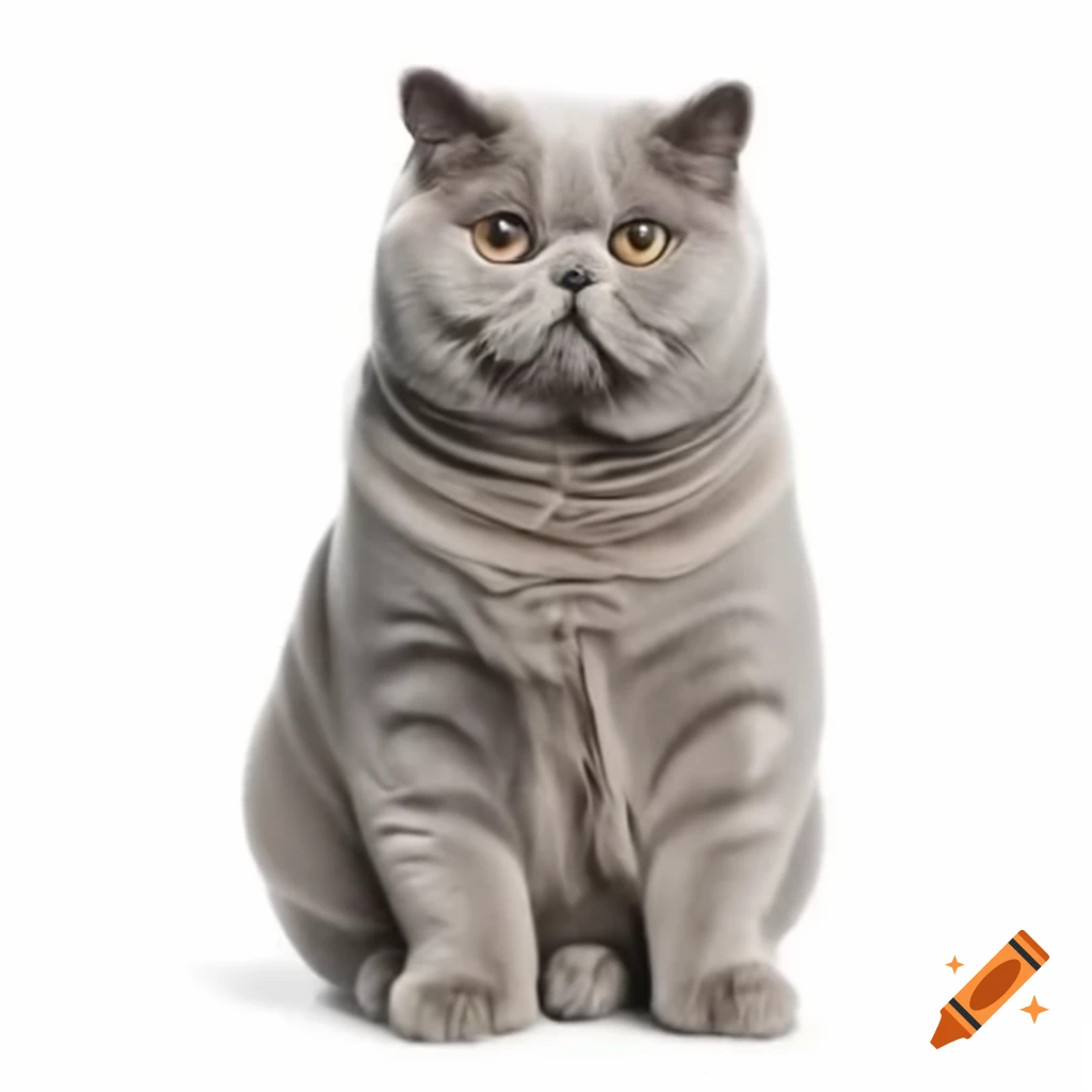 Full body British Shorthair cat on white background
