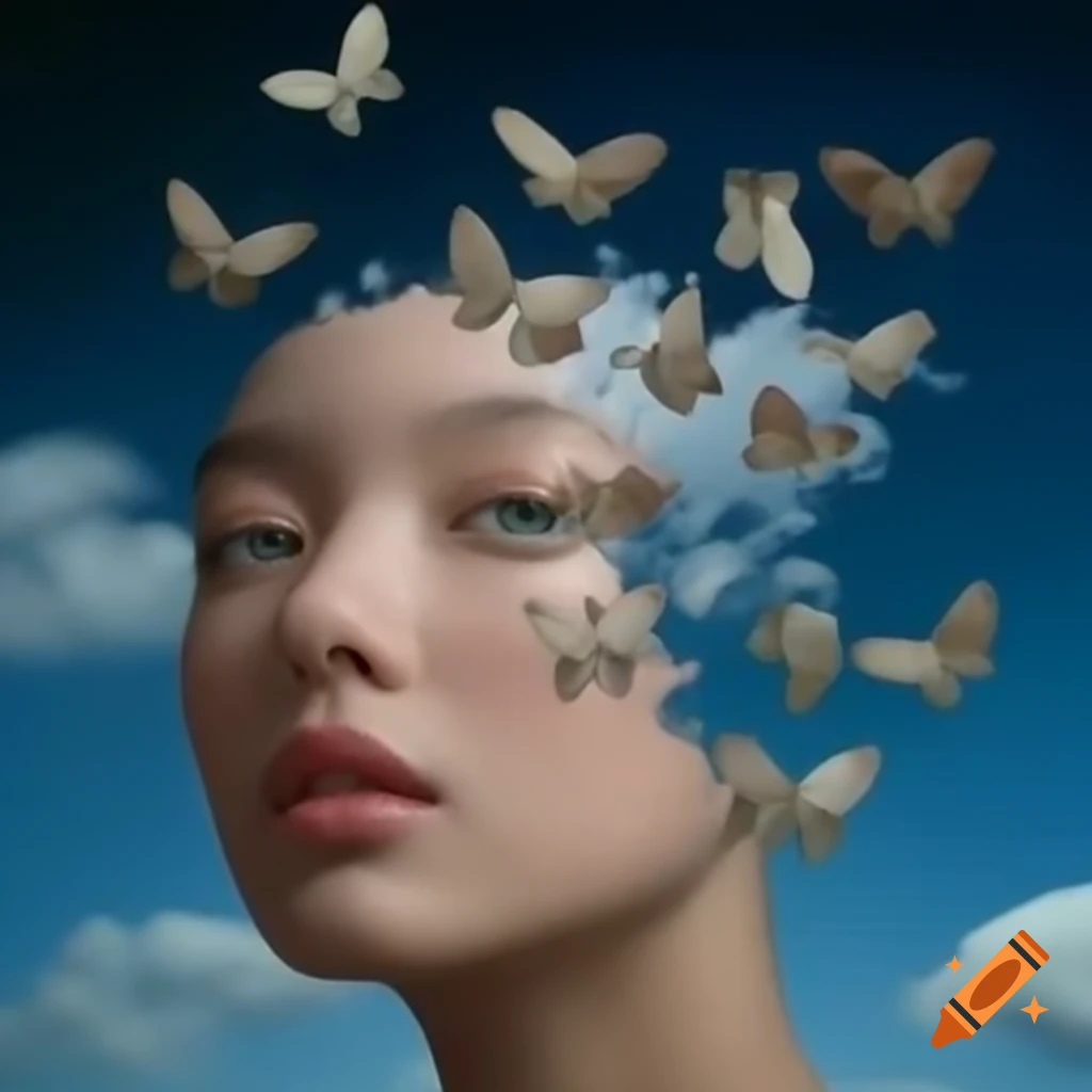 Pop surreal photography featuring moths from the 2000s