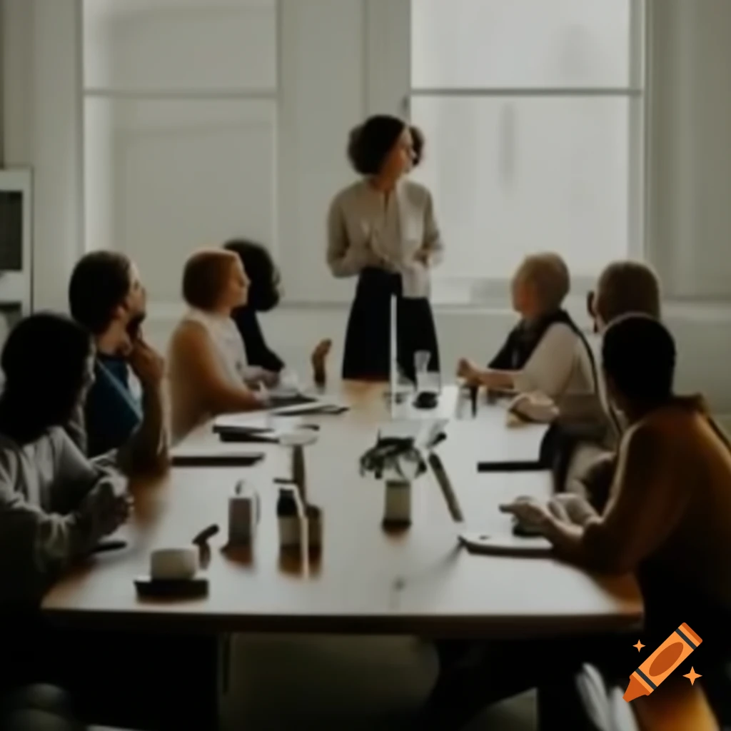 Group meeting at a long conference table