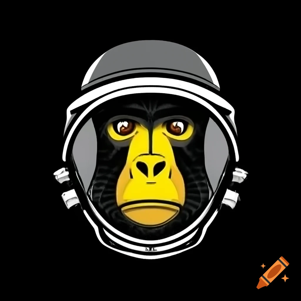 Baboon in space helmet illustrated in Andy Warhol style