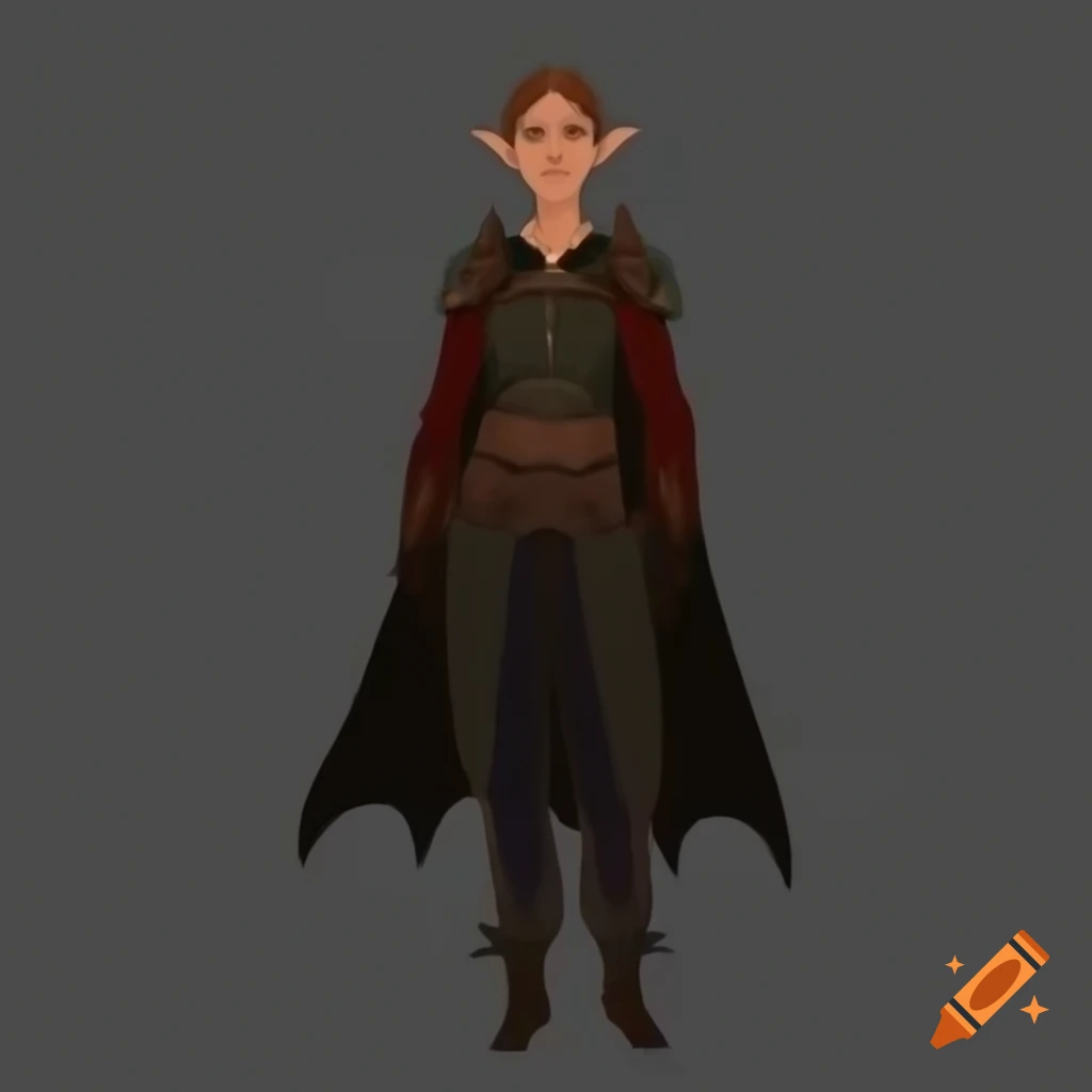 Female Dalish elf in casual wear inspired by medieval aesthetics from Dragon Age: Inquisition