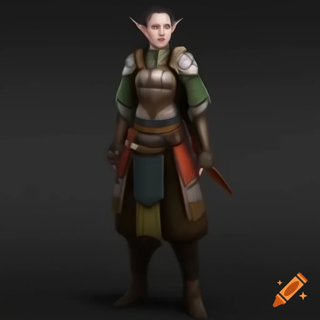 Dalish elf inspired outfit with medieval and Japanese armor aesthetics