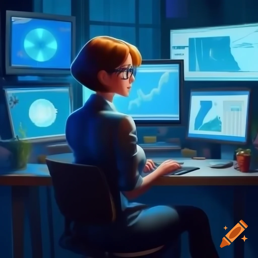 Manager Wearing Cap Focused On Computer While Holding Coffee Cup On Craiyon