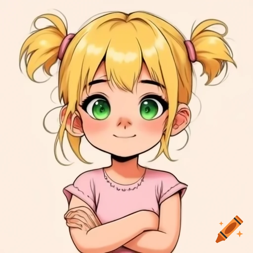 Brown haired anime girl with blue eyes on craiyon