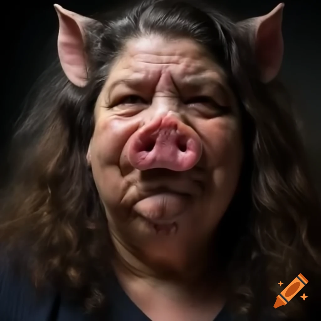 Photo realistic Portrayal Of A Woman With Unique Features In A Dark 