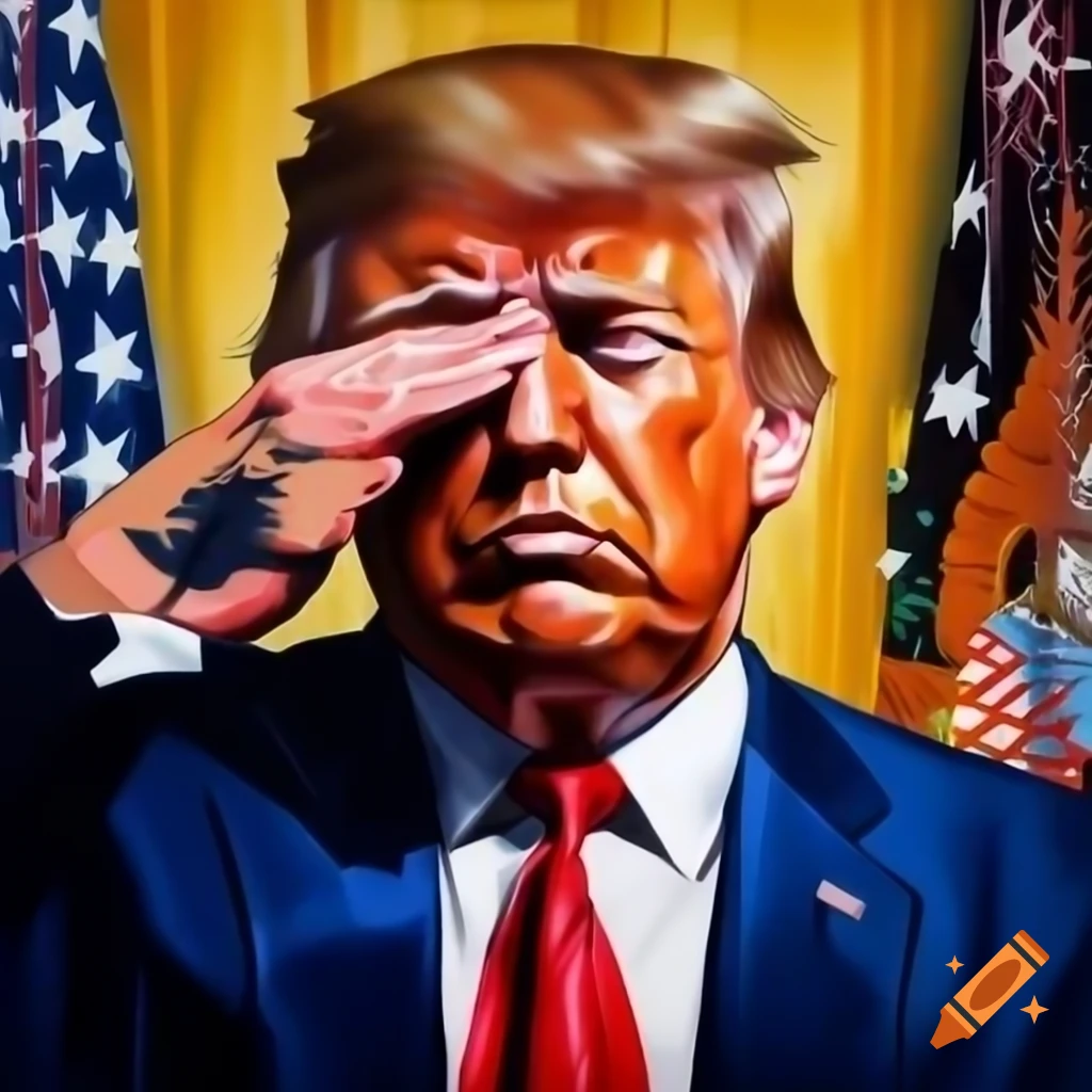 Emotive painting of a political figure expressing sadness