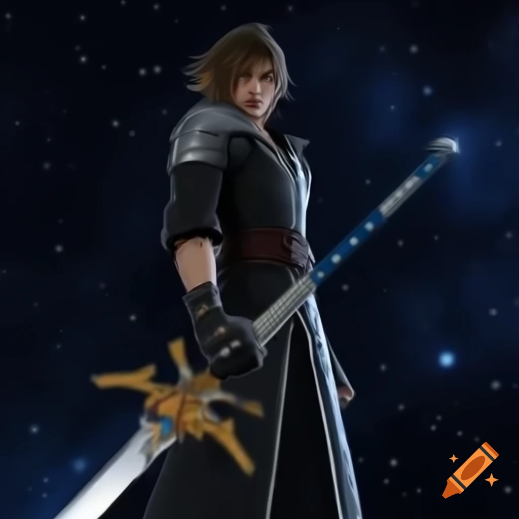 Greatsword art inspired by Final Fantasy VII with universe background