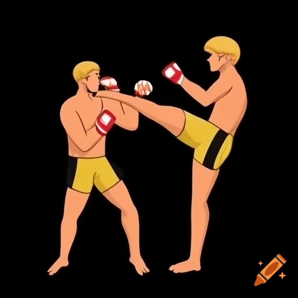 Side view of an MMA fighter in a fighting stance