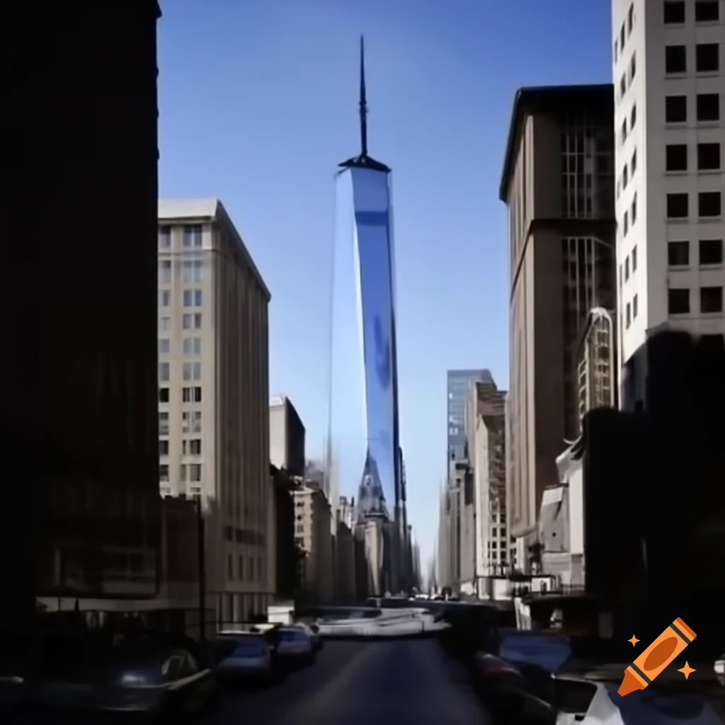 Historic street-level photo of plane approaching North Tower on September 11