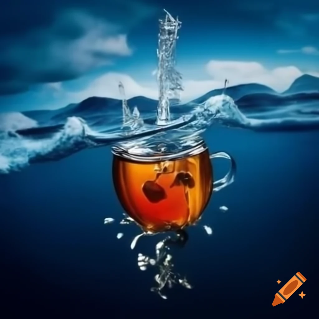 Chests of tea spilling into the ocean