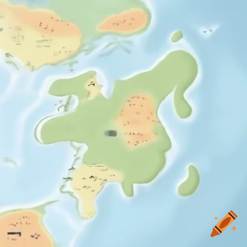 Artistic map of a fictional region without text