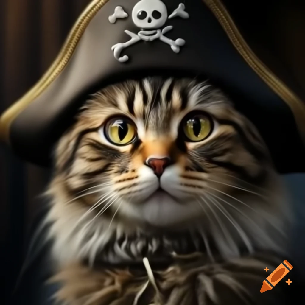 Cat wearing pirate eye patch