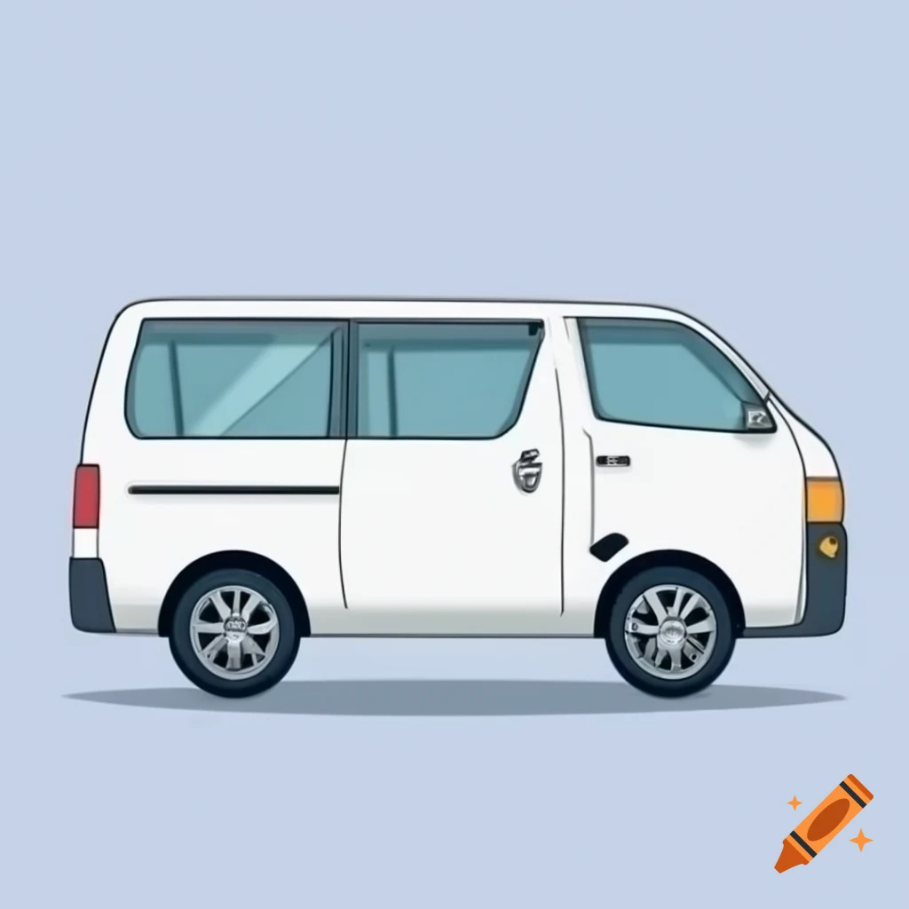 White Toyota Granvia panel van