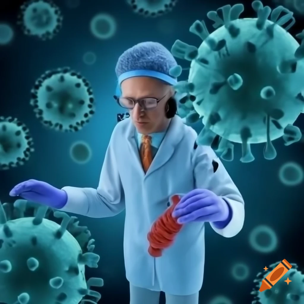 Researcher studying bacteria and viruses in laboratory