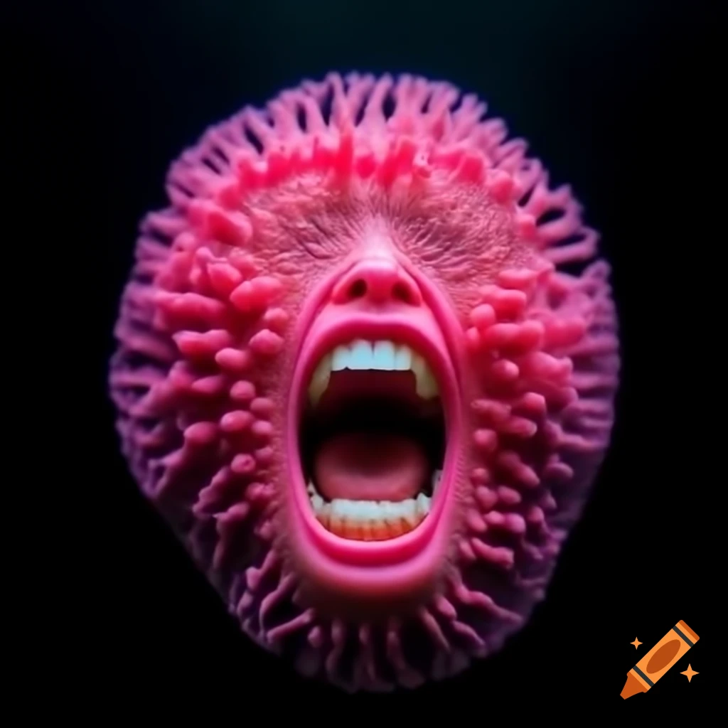 Photorealistic pink coral face representing various phobias
