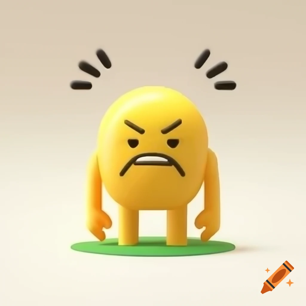 Animated yellow creature with a beard, depicting sadness