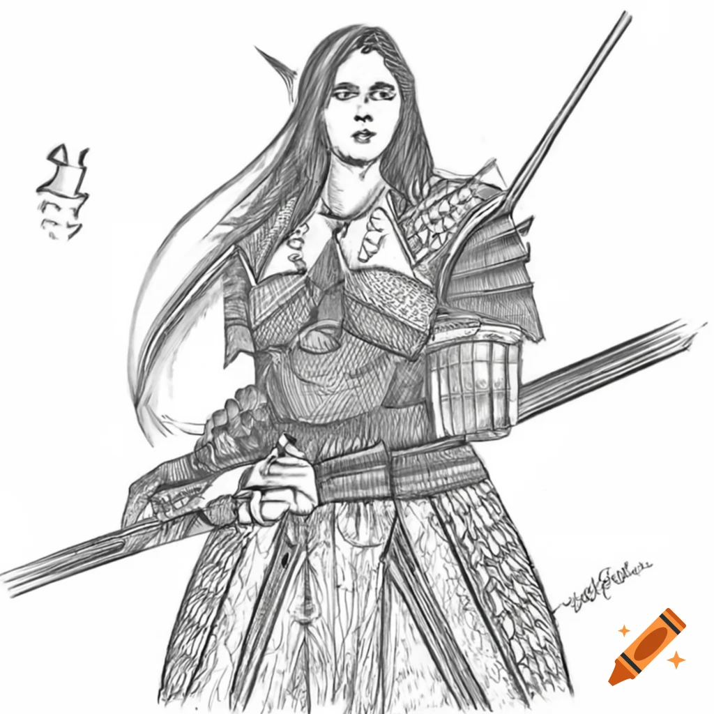 Inquisitor-inspired outfit for female Dalish elf combining medieval and Japanese armor styles