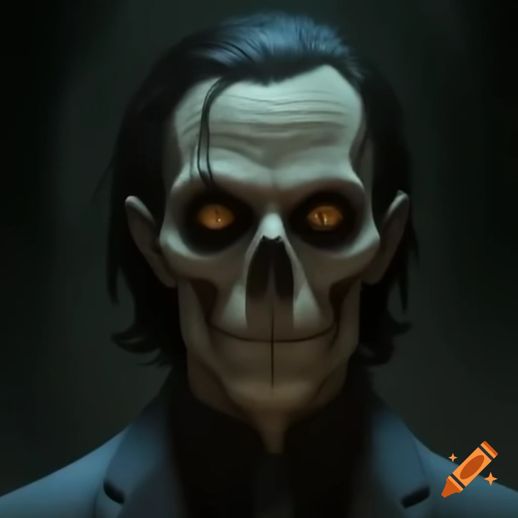 Frightening dystopian villain character