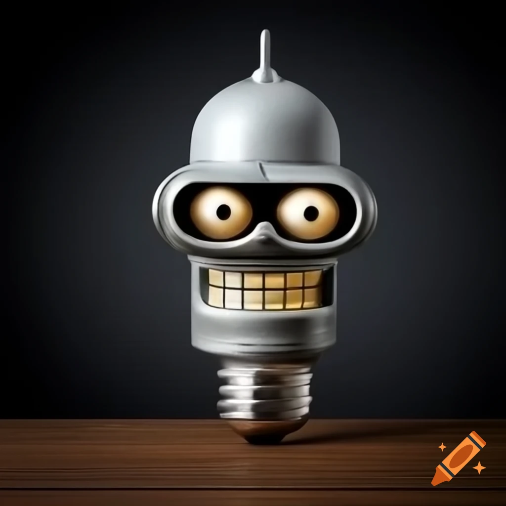 Realistic caricature of metal bender shaped like a light bulb