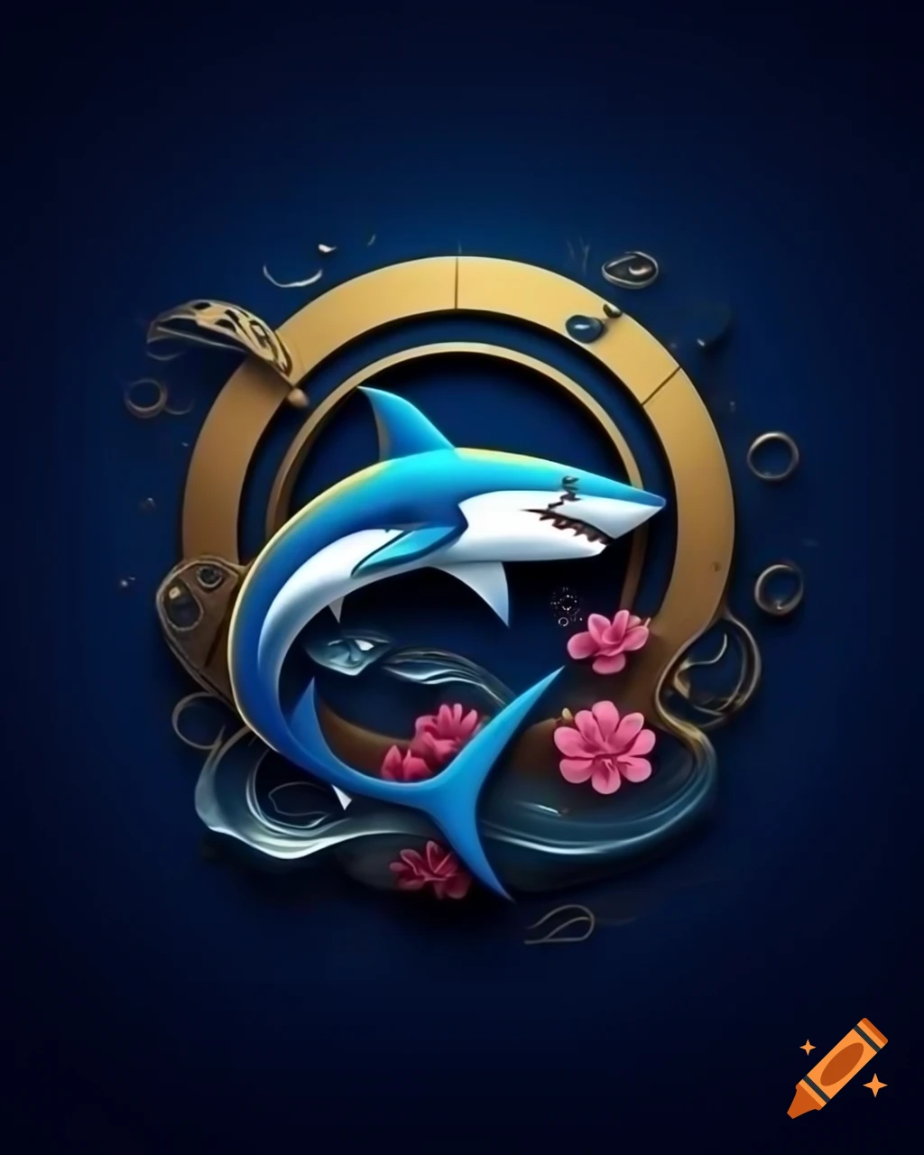Stylish logo for SaNiA Same Nihongo Academy featuring modern shark symbol and Japanese cultural elements
