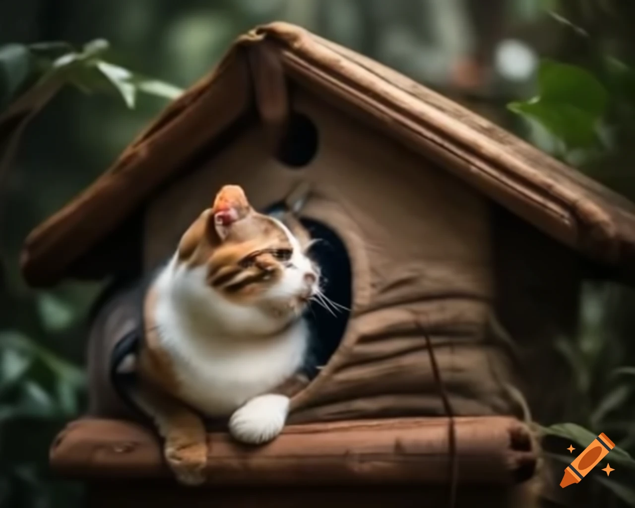 Ultra-realistic cat in a beautifully designed house