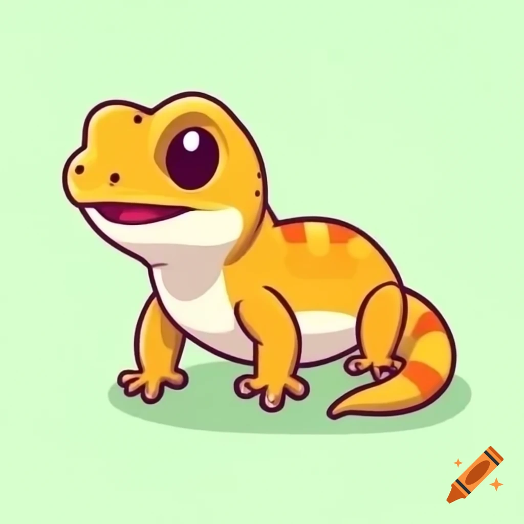 Cute cartoon of a fat-tailed gecko