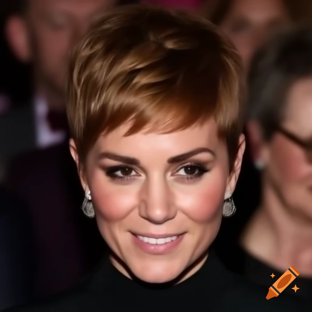 Catherine Middleton's short pixie cut with clippered nape and sides, back view