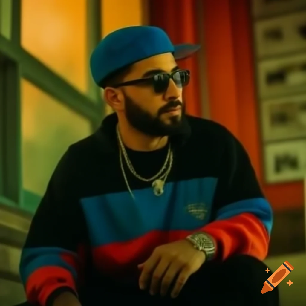 Armenian rapper performing on stage on Craiyon