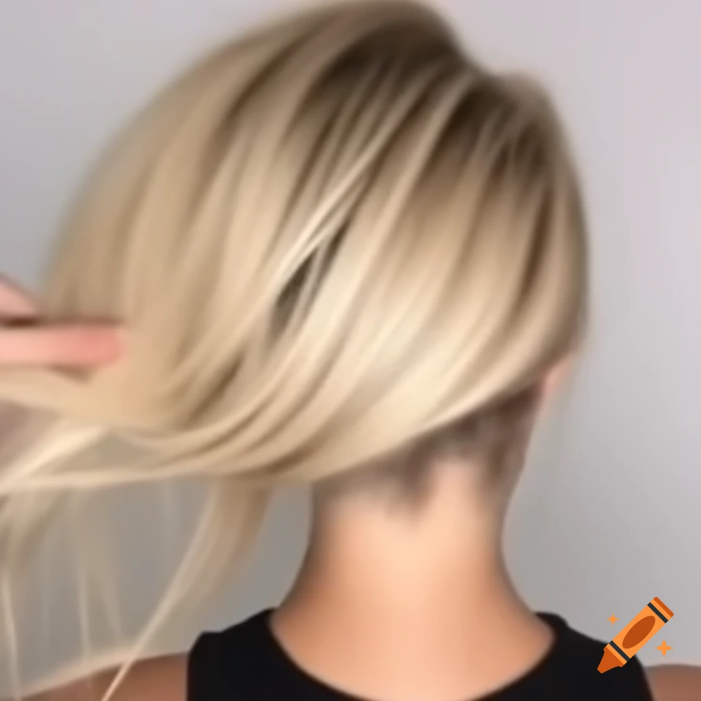 Woman with blonde hair and striking undercut hairstyle