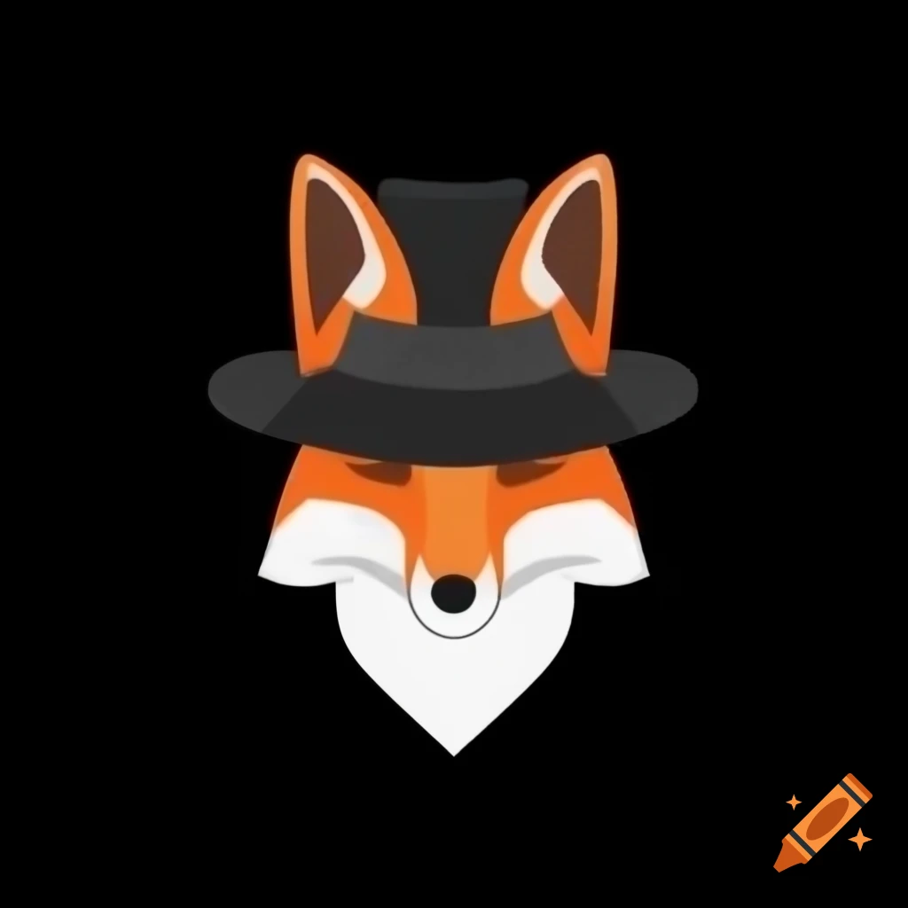 Fox wearing a hat against a black background