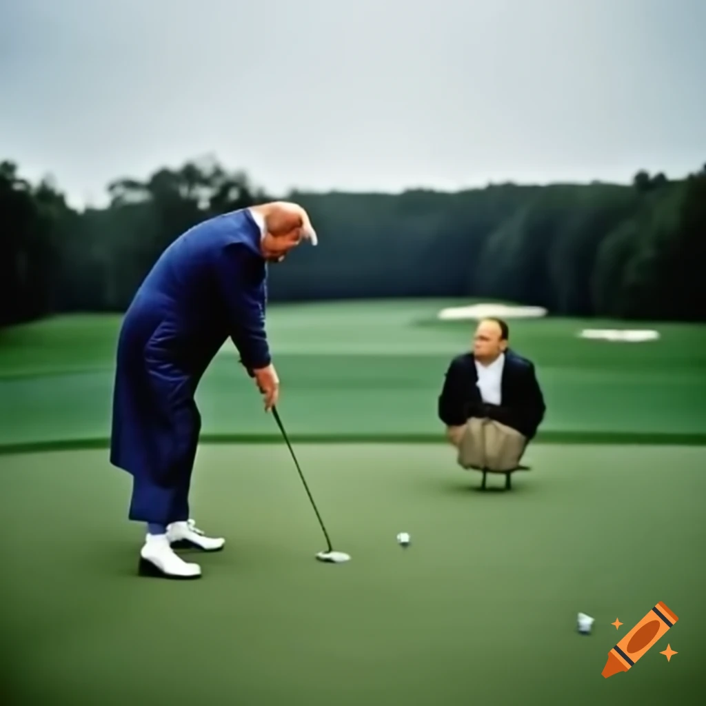 Trump and Putin playing golf
