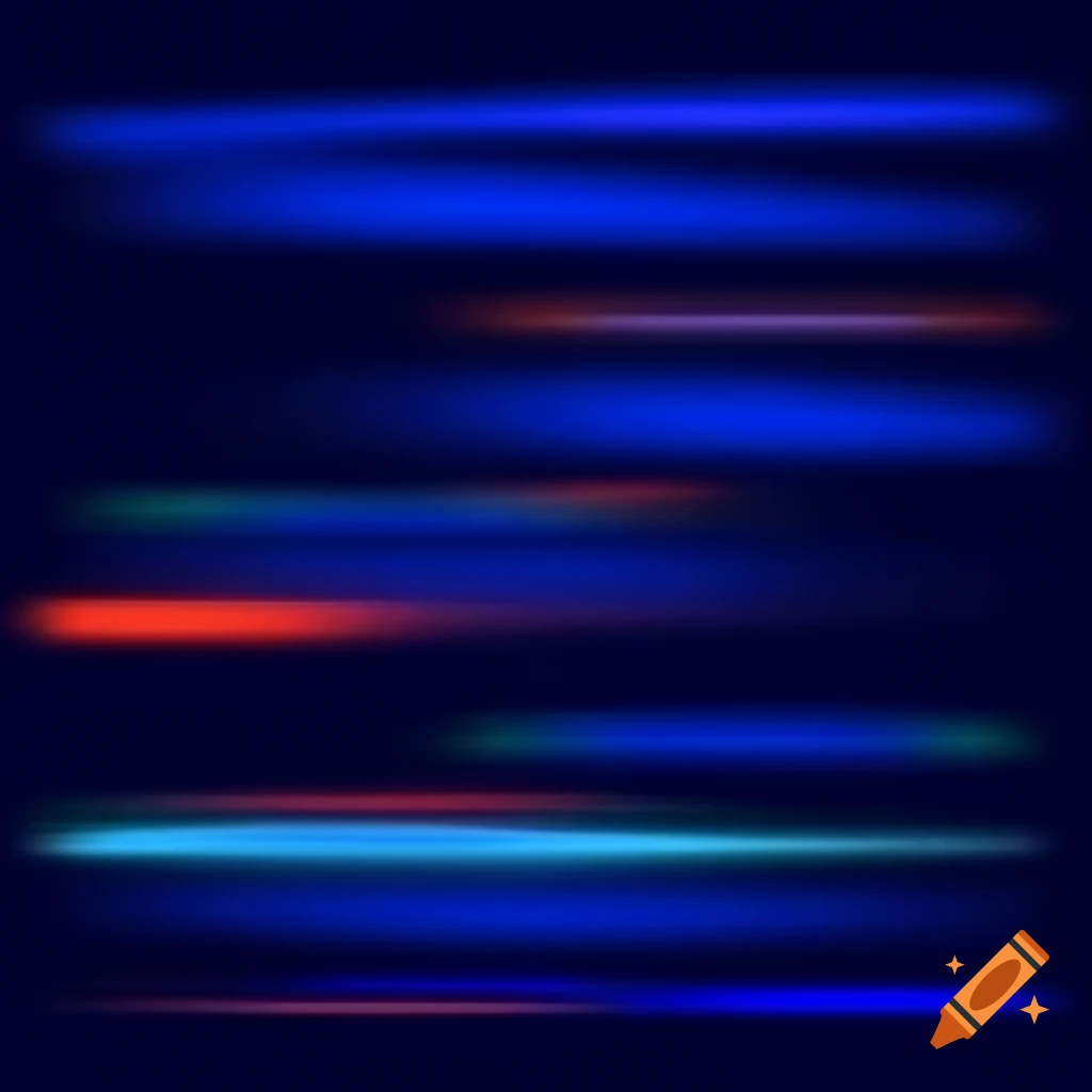 Abstract glitch art with blue and red gradients and blurry blobs