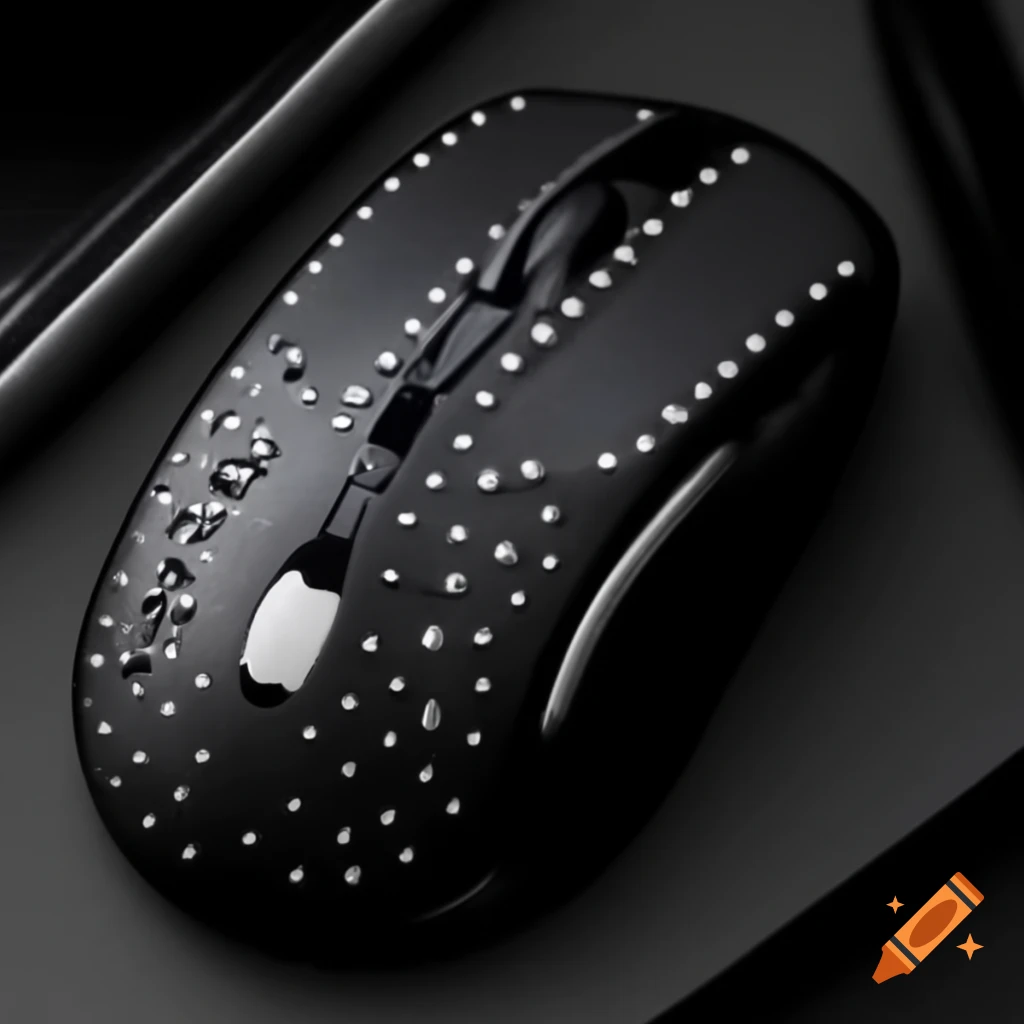 Stylish computer mouse adorned with studs and leather