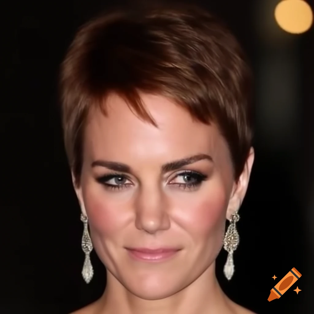 Catherine Middleton with bold short pixie cut hairstyle