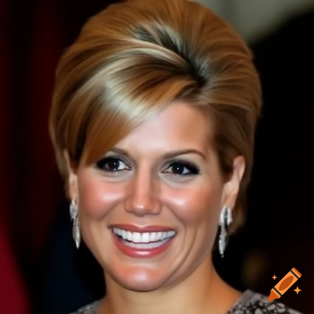Queen Maxima showcasing a new short curly perm hairstyle