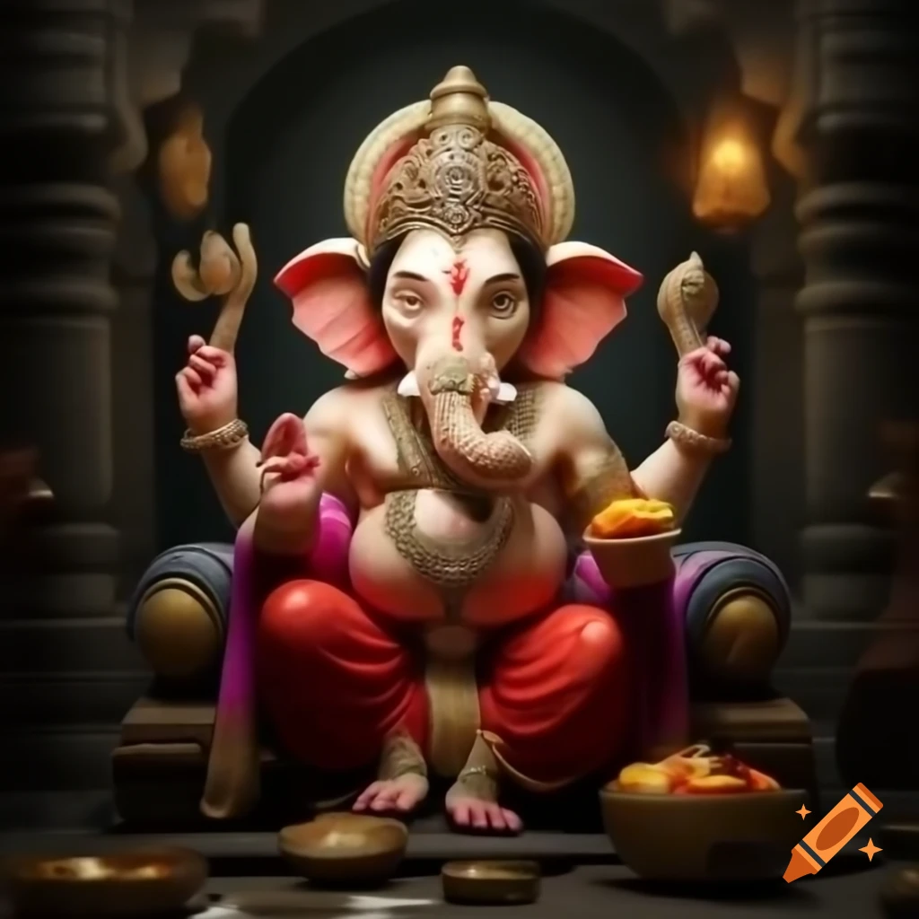 Ganesh idol emerging from a colony setting