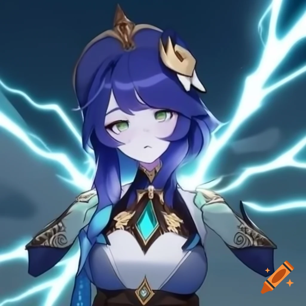 Original character design for Genshin Impact named Cassia, showcasing complex nature