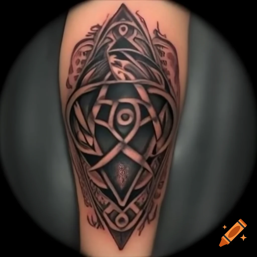 Norse-inspired tattoo featuring Scottish and American elements