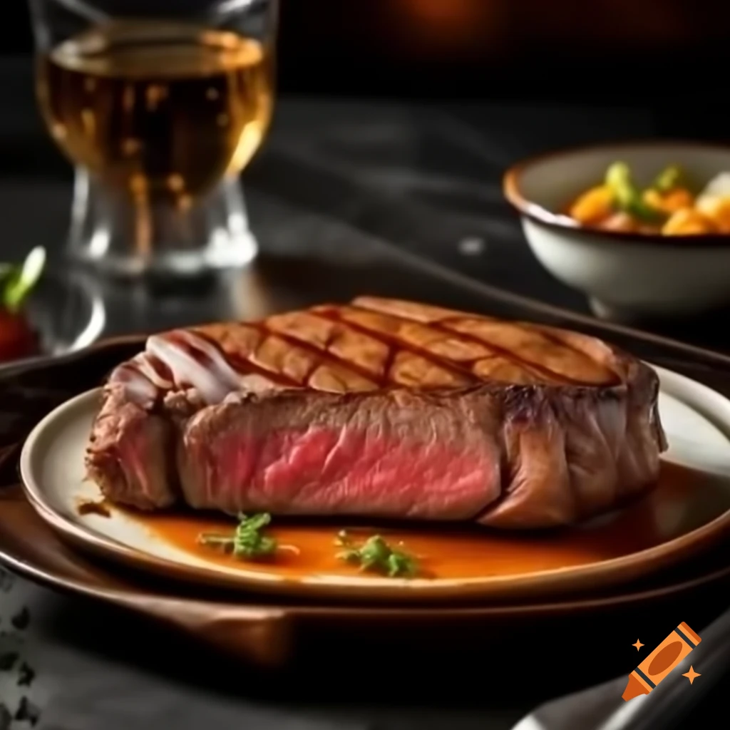 Delicious steak served on a plate