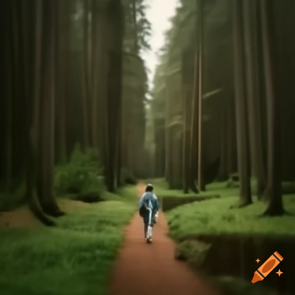 Mystical encounter with a waterman in the woods near a pond