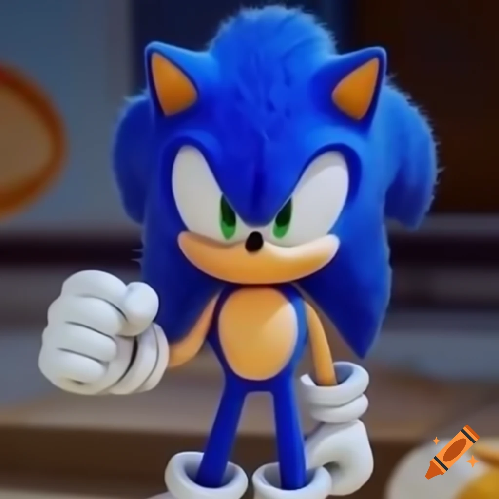 1990s style Sonic in anime art