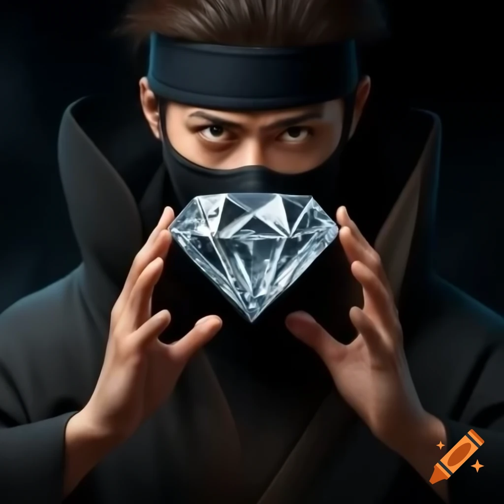 Ninja holding a large diamond