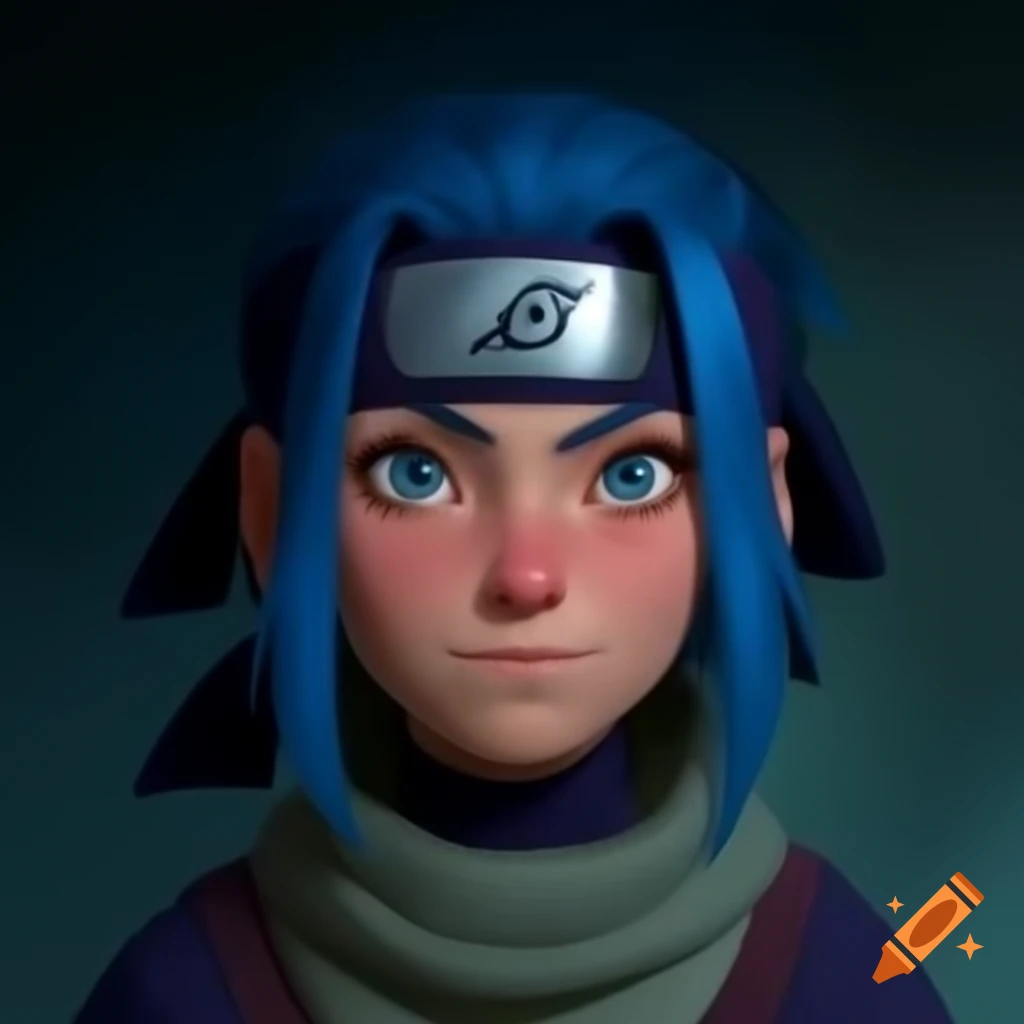 Blue-haired ninja wearing a bandana