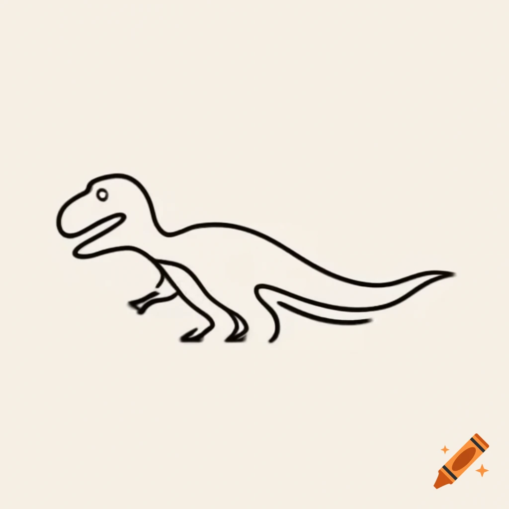 Minimalistic continuous line T-Rex logo design